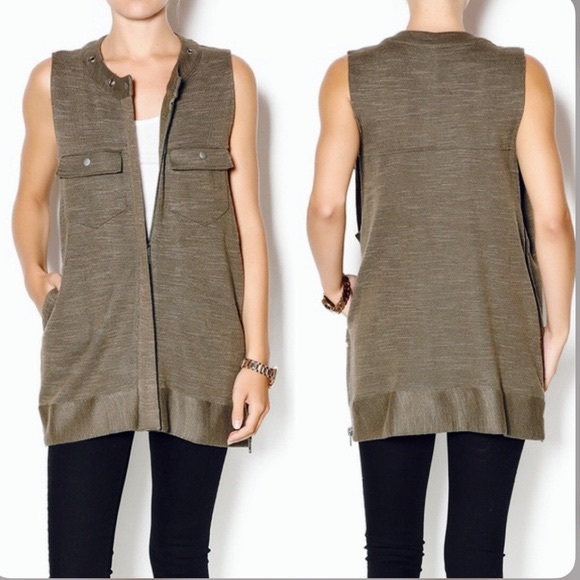 Free People Jackets & Blazers - NEW Free People Dark Olive Highway Zip Front Vest